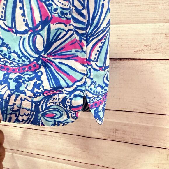 Lilly Pulitzer Target 20th Anniversary My Fans Shift Dress Blue Pink Crochet - Picture 6 of 13